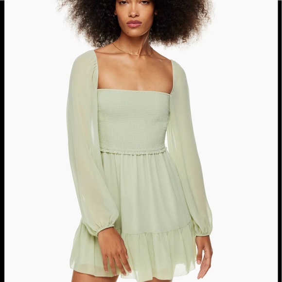 Aritzia Dresses & Skirts - Wilfred Tempest Mini Dress   Pastel Sage Green